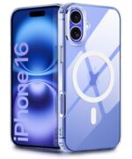 Ultra-Hybrid Back Case Cover for iPhone 16 Compatible with MagSafe | Sleek Hard Crystal Clear Back | Drop & Camera Protection | Shockproof Mobile Case for iPhone 16 (PC & TPU, Transparent)