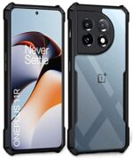 Shock Proof Clear Back Case Mobile Cover for 1+ OnePlus 11R 5G (Hard | Hybrid PC + TPU | Full Armour Device & Camera Protection | Earthy Black)