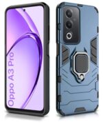 Shock Proof Back Case Mobile Cover for Oppo A3 Pro 5G | Oppo K12x 5G | Back Cover Case (Tough Armor | Hybrid PC + TPU | Ring Holder & in-Built Kickstand | Blue) - Image 3