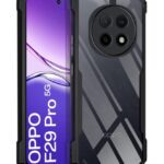 Shock Proof Clear Protective Back Case for Oppo F29 Pro 5G - AirEDGE Technology | 360 Degree Camera Protection | Transparent Hybrid Back Case Mobile Cover - Black