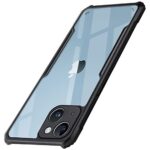 kelpuj TPU+PC Shock Proof Clear Protective Back Cover Case for Apple iPhone 14 Plus - Airedge Technology | 360 Degree Camera Protection | Transparent Hybrid Back Case Mobile Cover - Black - Image 5