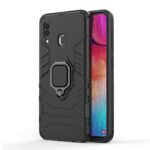 Shock Proof Back Case Mobile Cover for Samsung Galaxy A20 / A30 / M10s (Armor | Hybrid PC + TPU | Full Protection with Ring Holder Kickstand | Carbon Black)