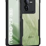 Shock Proof Clear Back Case Mobile Cover for iQOO Z9 5G (Hard | Hybrid PC + TPU | Full Armour Device & Camera Protection | Black)