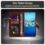 Shock Proof Flip Cover Back Case for Iqoo Z10 5G | Magnetic Wallet Leather Case with Stand - Image 5
