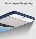 Silicone Soft Sili Cone Cover Compatible with iPhone 13 Pro | All Sides Protection 360 Degree with Anti-Dust Plug | Shockproof Slim Back Cover Case for Apple iPhone 13 Pro - Navy Blue - Image 5