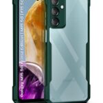 Shockproof Clear Protective Back Case for Samsung Galaxy M15 5G Prime Edition | M15 5G | F15 5G - AirEDGE | 360 Degree Camera Protection | Transparent Hybrid Back Case Mobile Cover - Green