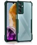 Shockproof Clear Protective Back Case for Samsung Galaxy M15 5G Prime Edition | M15 5G | F15 5G - AirEDGE | 360 Degree Camera Protection | Transparent Hybrid Back Case Mobile Cover - Green