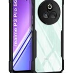 Shock Proof Clear Protective Back Case for Realme P3 Pro 5G - AirEDGE Technology | 360 Degree Camera Protection | Transparent Hybrid Back Case Mobile Cover - Black