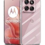 kelpuj Crystal Clear Transparent Back Case Cover for Motorola Moto Edge 60 Fusion | Full Device & Camera Protection Shockproof TPU | Flexible Silicone Back Cover Case Transparent
