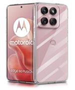 kelpuj Crystal Clear Transparent Back Case Cover for Motorola Moto Edge 60 Fusion | Full Device & Camera Protection Shockproof TPU | Flexible Silicone Back Cover Case Transparent