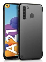 | The Ultimate Case for Galaxy A21 | Shock Proof Ultra Slim Frameless Design | Complete Protection Bumper Hard Back Case Cover for Samsung Galaxy A21 (DarkNight Matte Black)