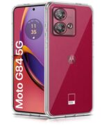 kelpuj Crystal Clear Transparent Back Case Cover for Motorola Moto G84 5G | Full Device & Camera Protection Shockproof TPU | Flexible Silicone Back Cover Case Transparent