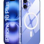 Ultra-Hybrid Back Case Cover for iPhone 16 Plus | Compatible with MagSafe | Drop and Camera Protection | Shock Proof Crystal Clear Mobile Back Case (PC+TPU, Transparent)