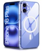 Ultra-Hybrid Back Case Cover for iPhone 16 Plus | Compatible with MagSafe | Drop and Camera Protection | Shock Proof Crystal Clear Mobile Back Case (PC+TPU, Transparent)