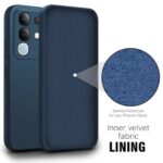 Back Cover for Vivo T4X 5G | IQOO Z10X 5G | Ultra Slim Soft Rubberised Case | Inner Velvet Fabric Lining | Matte Silicone Flexible Mobile Case | Camera Protection (Blue) - Image 3