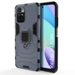 Tough Armor Bumper Back Case Cover for Xiaomi Mi Redmi 10 Prime | with Ring Holder & Kickstand in-Built | Excellent 360 Degree Protection (Blue)
