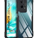 Shock Proof Clear Protective Back Case for Honor 200 Lite - AirEDGE Technology | 360 Degree Camera Protection | Transparent Hybrid Back Case Mobile Cover - Black