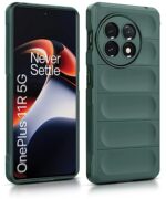 Ultimate Silicon Back Cover Case for 1+ OnePlus 11R 5G | Military Grade Drop Protection Shockproof Bumper | Anti-Slip Grip | Scratch Proof Micro-Fibre Cloth Inside (Forest Green) - Image 5