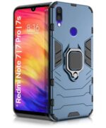 Shock Proof Back Case Mobile Cover for Xiaomi Mi Redmi Note 7 | 7 Pro | 7S | Back Cover Case (Tough Armor | Hybrid PC + TPU | Ring Holder & inBuilt Kickstand | Blue)