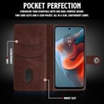 Shock Proof Flip Cover Back Case for Motorola Moto G34 5G | Magnetic Wallet Leather Case with Stand - Image 7