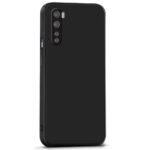 Back Cover for 1+ OnePlus Nord | Ultra Slim Soft Rubberised Case | Inner Velvet Fabric Lining | Matte Silicone Flexible Mobile Case | Camera Protection - Black - Image 4