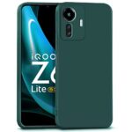 Back Cover for iQOO Z6 Lite 5G | Ultra Slim Soft Rubberised Case | Inner Velvet Fabric Lining | Matte Silicone Flexible Mobile Case | Camera Protection - Green