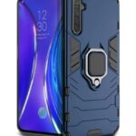 Shock Proof Back Case Mobile Cover for Realme XT | Back Cover Case (Tough Armor | Hybrid PC + TPU | Ring Holder & in-Built Kickstand | Blue)