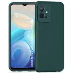 Ultra Slim Soft Rubberised Back Cover for iQOO Z6 5G | Vivo T1 5G | Vivo Y75 5G | Vivo Y55 5G | Inner Velvet Fabric Lining | Matte Silicone Flexible Camera Protection Back Case - Green