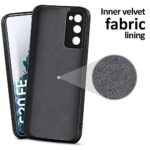 Slim Ultra Soft Rubberised Back Cover Case for Samsung Galaxy S20 FE 5G | Inner Velvet Fabric Lining | Matte Silicone Flexible Camera Protection Back Case - Black - Image 5