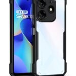 Shock Proof Clear Protective Back Case for Tecno Spark 10 Pro 5G AirEDGE Technology | 360 Degree Camera Protection | Transparent Hybrid Back Case Mobile Cover Black