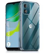 Crystal Clear Transparent Back Case Cover for Motorola Moto E13 | Full Device & Camera Protection Shockproof TPU Silicone Back Cover Case Transparent