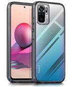 Ultra-Hybrid Crystal Clear Back Case Cover for Xiaomi Redmi Note 10 | Note 10s | Hard Back | Slim Fit Shockproof Design | Camera Protection Bump | Back Cover Case (Black)