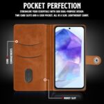 Shock Proof Flip Cover Back Case for Samsung Galaxy A55 5G | Magnetic Wallet Leather Case with Stand - Image 7