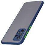 Translucent Hybrid Back Case Cover for Samsung Galaxy A72 | Smoked Matte Back | 360 Degree Protection | Protective Hard Case (Blue Bumper)