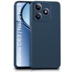Back Cover for Realme Narzo N63 | Realme C63 4G | Ultra Slim Soft Rubberised Case | Inner Velvet Fabric Lining | Matte Silicone Flexible Mobile Case | Camera Protection - Blue