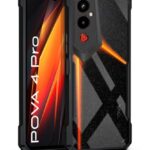 Shock Proof Clear Protective Back Case for Tecno Pova 4 Pro - AirEDGE Technology | 360 Degree Camera Protection | Transparent Hybrid Back Case Mobile Cover - Black