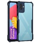 Poly Carbonate + TPU Shock Proof Clear Protective Back Case for Samsung Galaxy M13 5G - Airedge Technology | 360 Degree Camera Protection | Transparent Hybrid Back Case Mobile Cover - Blue