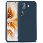 Back Cover for Oppo Reno 11 Pro 5G | Ultra Slim Soft Rubberised Case | Inner Velvet Fabric Lining | Matte Silicone Flexible Mobile Case | Camera Protection - Blue