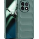 Ultimate Silicon Back Cover Case for 1+ OnePlus 11 5G | Military Grade Drop Protection Shockproof Bumper | Anti-Slip Grip | Scratch Proof Micro-Fibre Cloth Inside (Forest Green)