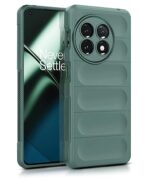 Ultimate Silicon Back Cover Case for 1+ OnePlus 11 5G | Military Grade Drop Protection Shockproof Bumper | Anti-Slip Grip | Scratch Proof Micro-Fibre Cloth Inside (Forest Green)