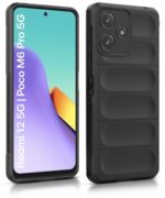 Ultimate Silicon Back Cover Case for Mi Redmi 12 5G | Poco M6 Pro 5G Drop Protection Shockproof Bumper | Anti-Slip Grip | Scratch Proof Micro-Fibre Cloth Inside (Pitch Black) - Image 5