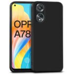 Back Cover for Oppo A78 4G | Ultra Slim Soft Rubberised Case | Inner Velvet Fabric Lining | Matte Silicone Flexible Mobile Case | Camera Protection - Black