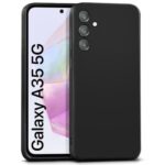 Back Cover for Samsung Galaxy A35 5G | Galaxy A55 5G | Ultra Slim Soft Rubberised Case | Inner Velvet Fabric | Matte Silicone Flexible Mobile Case | Camera Protection - Black