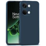 kelpuj Back Cover for 1+ OnePlus Nord 3 5G | Ultra Slim Soft Rubberised Case | Inner Velvet Fabric Lining | Matte Silicone Flexible Mobile Case | Camera Protection - Blue