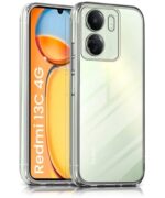 Ultra-Hybrid Clear Back Case Cover Designed for Xiaomi Redmi 13C 4G | Poco C65 | Sleek Hard Back | Cushion Edge Technology Shockproof Drop & Camera Protection Bump Transparent