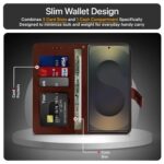 Shock Proof Flip Cover Back Case for Samsung Galaxy S25 Ultra 5G | Magnetic Wallet Leather Case with Stand - Image 7