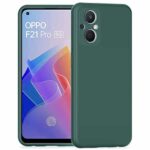 Oppo F21 Pro 5G Ultra Slim Soft Rubberised Back Cover | Inner Velvet Fabric Lining | Matte Silicone Flexible Camera Protection Back Case - Green
