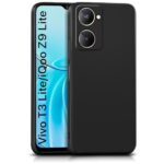 Back Cover for iQOO Z9 Lite | Vivo T3 Lite 5G | Y18t | Y18 | Y18e | Y03 | Y28s | Y37| Slim Soft Rubberised | Inner Fabric Lining | Silicone Flexible Mobile Case | Camera Protection - Black