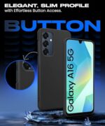 Slim Frameless Back Cover for Samsung Galaxy A16 5G | Ultra Thin Lightweight Design & Camera Protection | Soft Matte Silicone Flexible Mobile Case (Black) - Image 7