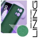 Back Cover for Oppo Reno 13 Pro 5G | Ultra Slim Soft Rubberised Case | Inner Velvet Fabric Lining | Matte Silicone Flexible Mobile Case | Camera Protection - Green - Image 4
